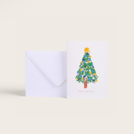 Tree merry christmas card