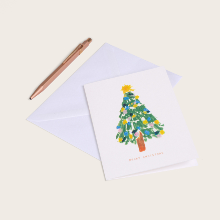 Tree merry christmas card