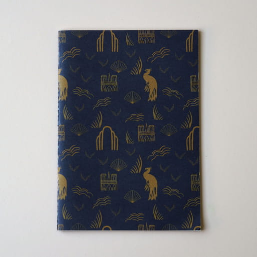 Blue A5 sewn spine notebook