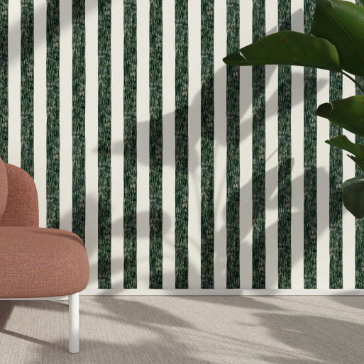 Papier peint lignes émeraude