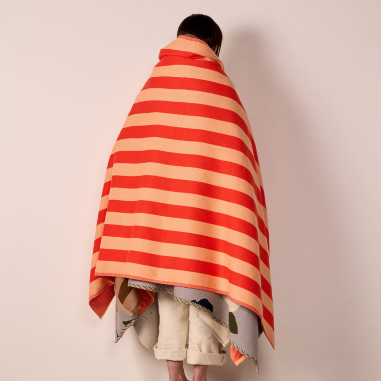 Lignes vermillon blanket