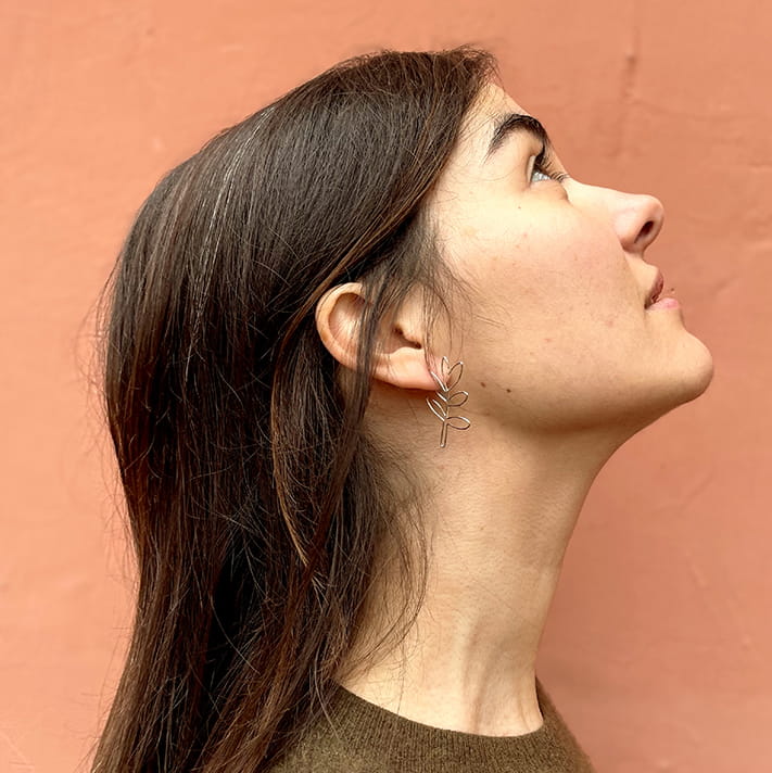 SILVER BRANCH EARRINGS SEASON PAPER X GALATÉE PESTRE