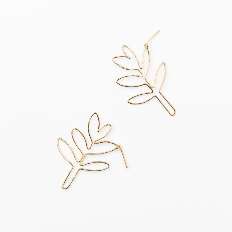 SILVER-GILT BRANCH EARRINGS SEASON PAPER X GALATÉE PESTRE