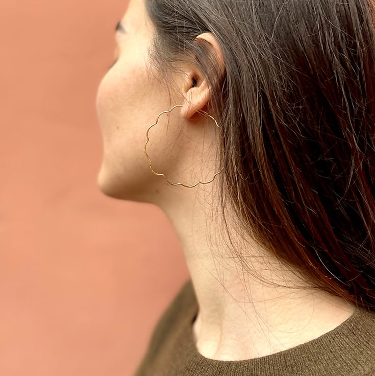 GRANDES BOUCLES D’OREILLES FLEUR VERMEIL SEASON PAPER X GALATÉE PESTRE