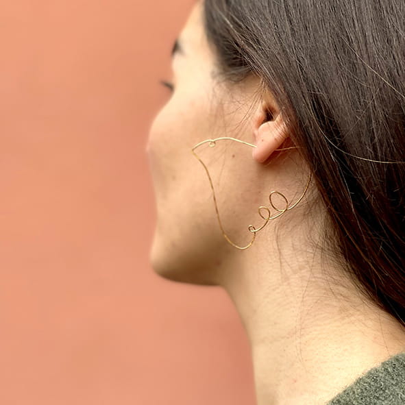 SILVER-GILT IMAGINE EARRINGS SEASON PAPER X GALATÉE PESTRE