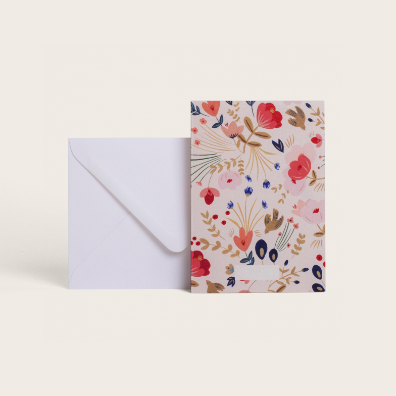 Fleurs folk message card
