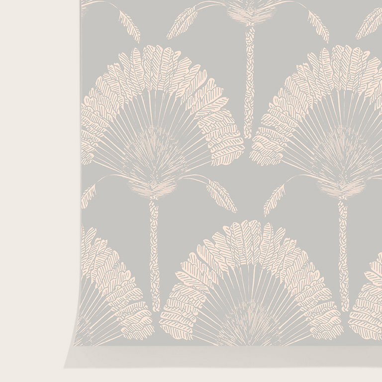 Papier peint palmes nuage