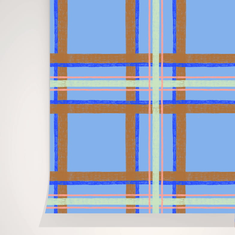 Papier peint Étoffe azur