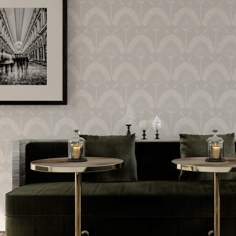 Papier peint palmes nuage