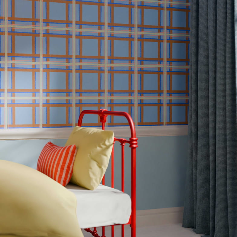 Papier peint Étoffe azur