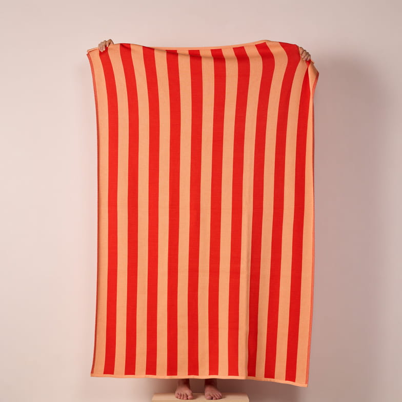 Lignes vermillon blanket