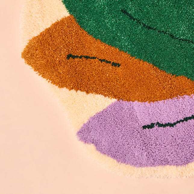 TAPIS FEUILLE GOYA CHAUMIÈRE OISEAU x SEASON PAPER